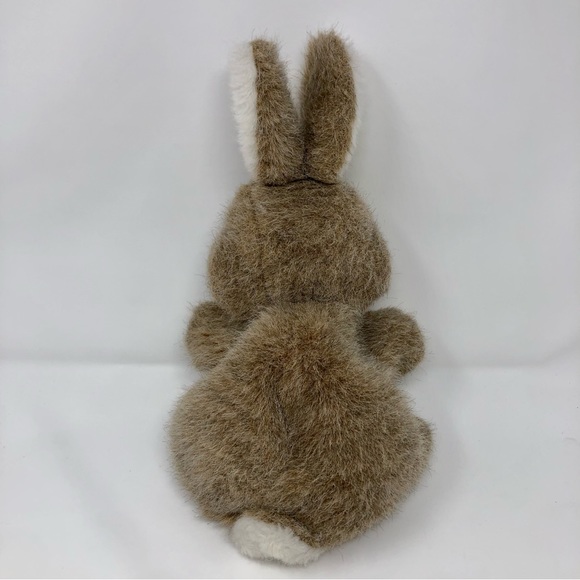 Dakin Brown White Rabbit Bunny Plush Hand Puppet Vintage 1984 Pink Nose Easter - Picture 8 of 9